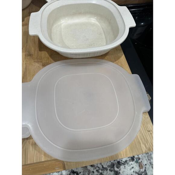 6 Piece Vintage Rubbermaid Microwave Stack Cooker 3qt 1qt Steamer Tray Lids - Picture 9 of 13